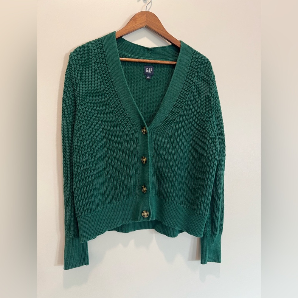 Gap Cotton Rib Cardigan Ivan Green